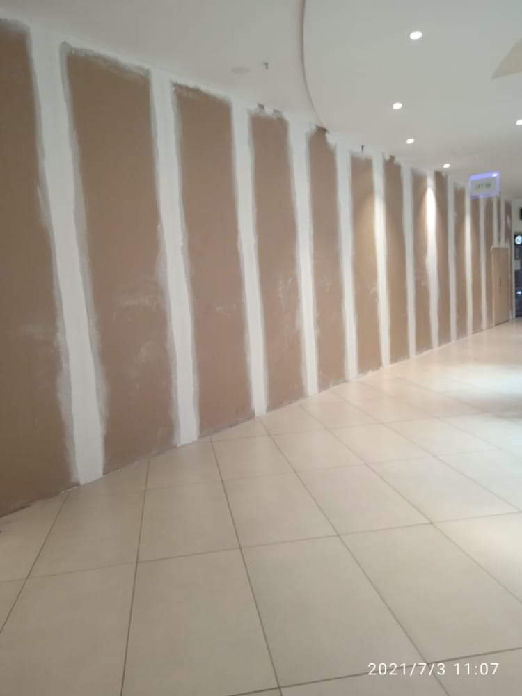 Commercial drywall finishing work