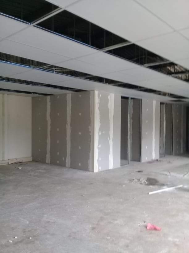 Suspended ceiling and drywall installation